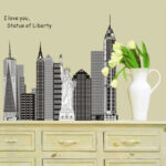 Statue of Liberty Pattern Living Room Wall Sticker Decal size 60x90 ay9101 - Image 4