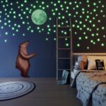 Moon Glow in The Dark Stars and Moon Ceiling Decal, Luminous Wall Decor for Children's Rooms, Sticky Fluorescence Stars and Moon, Gift for Boy and Girl Includes Affirmation Card - Image 2