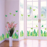 Green leaves and butterflies wall decals for beautiful wall and staircase decoration - Image 5