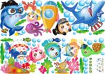 Sk7070 Sticker Ocean Wall Decal for Kids Toddler Baby Shark Turtle Fish bubbles - Image 8