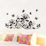 Black blossom and Butterfly wall Sticker jm7164 - Image 2