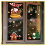 Border Wall Paste Christmas Tree Shop Shop, Glass Paste Window Door Decoration, Santa Claus Paste Paper Window Flower - Image 5