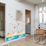 The SK9174N blue beach nano waterproof and oil-proof wall is attached to the porch bedroom floor seamless patchwork sticker PVC - Image 4