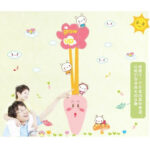 Super cute little white rabbit pulling carrots height stickerCreative wall stickers, stylish combination for children's room, size 60x90 am9037 - Image 3