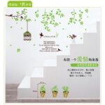 ay9035 home decoration Large wall stickers green birdbrains bonsai green wall decals - Image 2