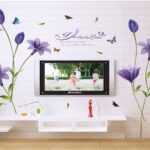 SK9122B PURPLE BIG TULIP WALL WALLSTICKER WALL STICKER WALL STICKER TRANSPARENT DECORATION 60x90 - Image 2
