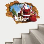 Interior sticker 3d santa claus and rudolph xh7247 50x70cm - Image 2