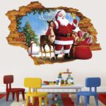 Interior sticker 3d santa claus and rudolph xh7247 50x70cm - Image 3