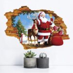 Interior sticker 3d santa claus and rudolph xh7247 50x70cm - Image 5