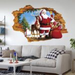 Interior sticker 3d santa claus and rudolph xh7247 50x70cm - Image 7