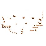 Wallpaper ´Love These Happy Memories Forever´ with Butterfly Wall Quote Art Sticker Decal for Home Bedroom Decor Corp Office Wall Saying Mural Wallpaper Birthday Gift for Boys and Girls  Q6687D Size: 120cm x 65cm/47.24" x 25.59" - Image 2