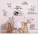 Wall stickers featuring 10 cute and funny cats, made of PVC decal material.size 50x70 xh3646c