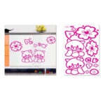 Couple pink bear  environmentally friendly removable wall stickers size 60x90 df5085 - Image 2
