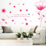 Decal painting, Korean wall decal pink crystal flower size 60x90  AY9184a - Image 2