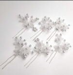pack of six Hair Accessories Pearls Beads Hairpins  Flower Bridal Wedding Hair Clips Ornament - Image 10
