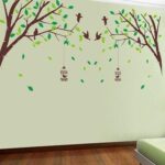 two-sided bird cage green leaves trees of TV background wall stickers room living room sofa bedroom retail size 60x90 ay205ab - Image 4