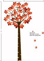 Maple Tree Wall Sticker Floral Wall Paper Removeable Wall Decor PVC Wall Art – Online Shopping Pakistan, Nail Art in Pakistan, Wall Stickers size 60x90 ay202 - Image 3