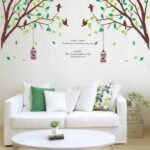 two-sided bird cage green leaves trees of TV background wall stickers room living room sofa bedroom retail size 60x90 ay205ab - Image 3