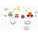 Ay641 DesignCreations PVC Vinyl 'Colorful Owls Wall Sticker - Image 4