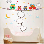 Ay641 DesignCreations PVC Vinyl 'Colorful Owls Wall Sticker - Image 3