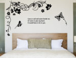 Butterfly Wall Sticker Black Vinyl Wall Art Floral Wall Paper PVC Removeable Wall Decor AY-817 - Image 3