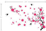 Blossom Red Branches And Birds Wall Stickers Xys8029 - Image 3
