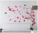 Blossom Red Branches And Birds Wall Stickers Xys8029 - Image 2