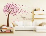 Ay9026a B Red And Blue Background Products Korean Pink Cherry Tree Bedroom Wall Stickers - Image 3