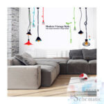 Fashion Modern Chandelier Colorful Light Removable Wall Sticker - Image 3