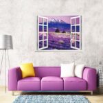 ay9234b Large Lavender Mountain 3D Window Scene View Removable Wall Sticker Decal - Image 6