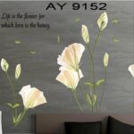 flowers wall stickers home decorations removable PVC transparent stickers floral decals tv background mural art AY9152 - Image 4