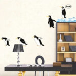Penguin Pattern Wall Sticker for Kids Room ay1936 - Image 2