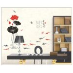 'Ailian Said' Lotus Flower Chinese Style Wall Stickers Wall Decal DIY PVC for kindergarten Living Room Children's Room TV Sofa Background Wall Art Decors - Image 6