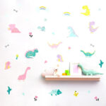 49pcs/set Dinosaur Wall Sticker For Kids Room Cartoon Plants DIY Wall Stickers Nordic Style Decal Home Decoration  Xp8029 - Image 2