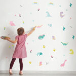 49pcs/set Dinosaur Wall Sticker For Kids Room Cartoon Plants DIY Wall Stickers Nordic Style Decal Home Decoration  Xp8029 - Image 4
