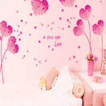 AY7176p Purple Love Grass Wall Stickers Home Decal Decoration Fashion Cute Waterproof Bedroom Living Room Sofa Home Family - Image 5