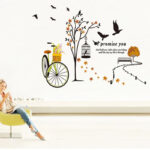 Bicycle bird cage small tree bird cage living room bedroom corridor porch aisle background decoration stickers Jm7248 - Image 2