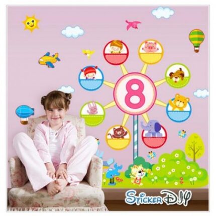 Big size transparent wall sticker, Ferris wheel design size 60x70  ay9251ab