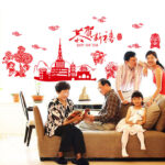 Peninsula Liangpin DIY Seamless Wall Sticker-Congratulations on the New Year AY9207 60x90cm - Image 2
