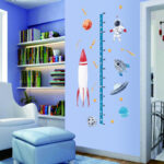 CHILDREN'S Room Sk7198 Cartoon Space Planet Rocket Height Stickers Kindergarten Entrance Door Living Room Decoration Wall Sticke - Image 3