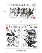 chinese style eight horses wall art decoration removable sticker - Image 4