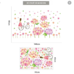 XL8215 cute flowers bicycle girl wall stickers for kids rooms nursery baby bedroom children art wall decals home decorations - Image 7