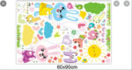 XL8208 cartoon love rabbit butterfly wall birds chicks flower wall stickers for kids rooms bathroom decor wall decals poster - Image 6