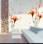 Warm Romantic Fantasy Orchid Flower DIY Removable Wall Stickers Living Room Lily Flower Wall Decals Home Decor - Image 4