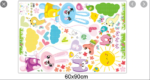 XL8208 cartoon love rabbit butterfly wall birds chicks flower wall stickers for kids rooms bathroom decor wall decals poster - Image 6