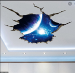 3D Space Nebula Roof Floor Decorative Vinyl Wall Stickers Funny Art Wall Decals Mural for Kids Rooms Bedroom Home Decor XL8306 - Image 4