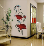LD2035 Poppies Wall Sticker Decals Home Decoration Stylish Modern Flowers Living Room Bedroom Decoration Kitchen
