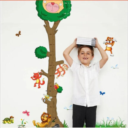 Cartoon Animals tree children measuring height wall sticker  room background wall stickers MJ8022