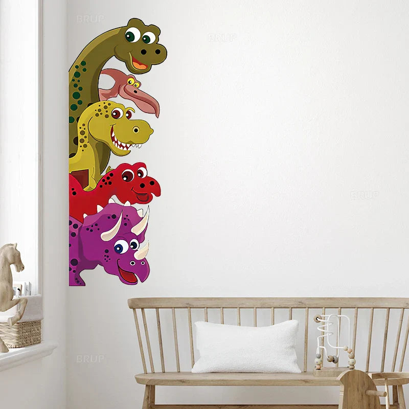 Cartoon-Cute-Dinosaur-Wall-Stickers-Nursery-Decals-Kids-Room-Decoration-for-Living-Room-Bedroom-Home-Decor Xp8013 Pvc Room Decoration | Pvc Nursery Decals | Pvc Wall Stickers | Pvc Wallstickers - Cartoon - Aliexpress - Image 1