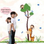 Cartoon animal monkey bird giraffe baby child height measure wall stickers - Image 4